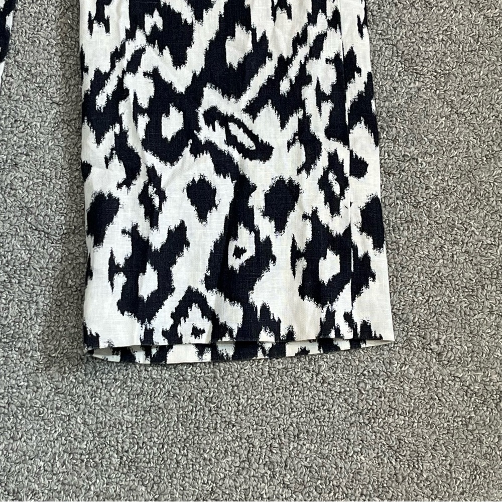 LOFT Marisa 100% Linen Ikat Print Wide Leg Pants Womens Size 4 Petite - Picture 8 of 11